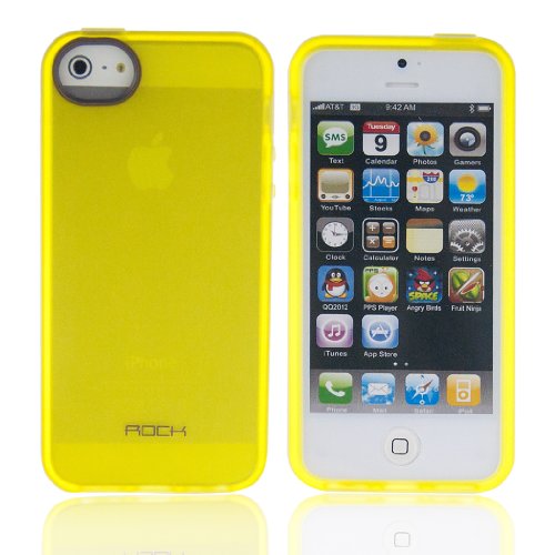 ROCK Back Anti-Slip Cover Case Protector Shell for Apple iPhone 5 iPhone5 Joyful Free Series Yellow