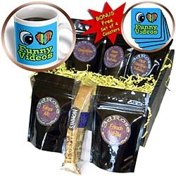 Dooni Designs Eye Heart I Love Designs – Bright Eye Heart I Love Funny Videos – Coffee Gift Baskets – Coffee Gift Basket