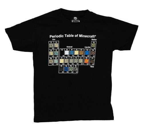 Minecraft Periodic Table Of Elements Funny Video Game Youth T-Shirt Tee Select Shirt Size: Youth X-Large