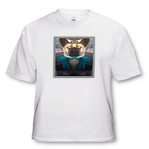 Funny and Weird German Shepherd Photo – White Infant Lap-Shoulder Tee (12M)
