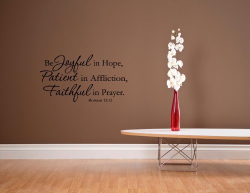 Be joyful in Hope, Patient in Allfiction, Faitful in Prayer. -Romans 12:12