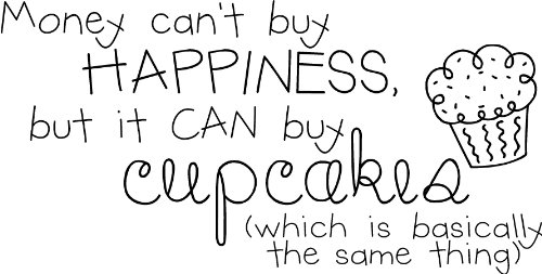 Money Can’t Buy Happiness, But It Can Buy Cupcakes (Which Is Basically The Same Thing) wall saying vinyl lettering art decal quote sticker home decal