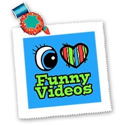 Bright Eye Heart I Love Funny Videos – 20×20 Inch Quilt Square