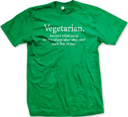 Vegetarian T-Shirt, Funny T-Shirts Vegan, X-Large, Kelly Green
