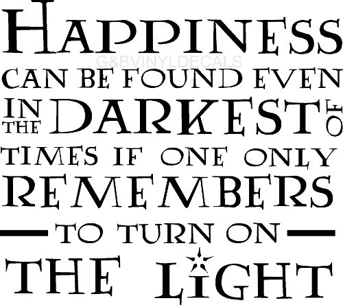 HARRY POTTER DUMBLEDORE HAPPINESS CAN BE FOUND TURN ON THE LIGHT VINYL WALL DECAL HOME DECOR QUOTE