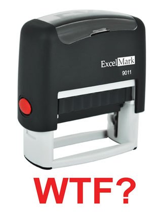 WTF? Red Stock Self-Inking Rubber Stamp – ExcelMark Model 9011