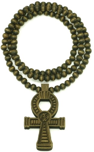 ANKH(Joy Of Life) New Good Wood Goodwood Brown Natural Wood Pendant Replica Necklace Piece Positive Spirit Magic Power Circle Egyptian Positive Power Of Joyous Life