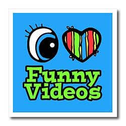 Bright Eye Heart I Love Funny Videos – 8×8 Iron On Heat Transfer For White Material