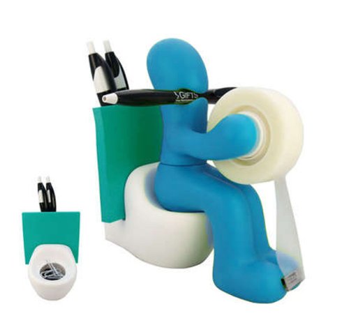 RICSB ‘The Butt’ Office Supply Station Desk Accessory Holder, Blue