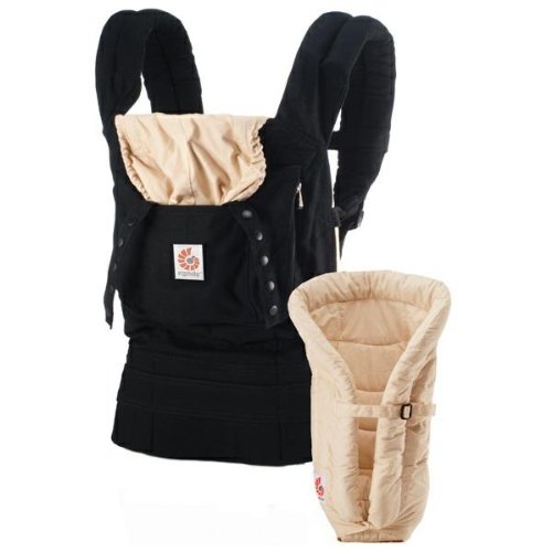 Ergobaby Original Collection Bundle of Joy Carrier and Infant Insert, Black/Camel