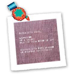 Rose Colored Happiness Poem Poetry Inspirational Quotes – 20×20 Inch Quilt Square