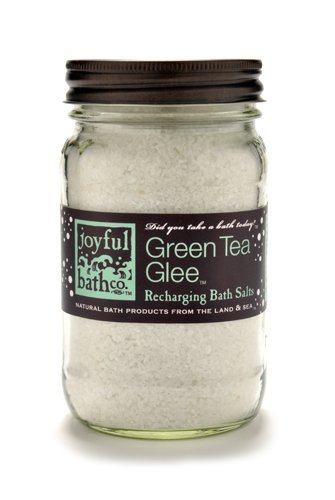 Joyful Bath Green Tea Glee Recharging Bath Salts, Peppermint, 16 Ounce