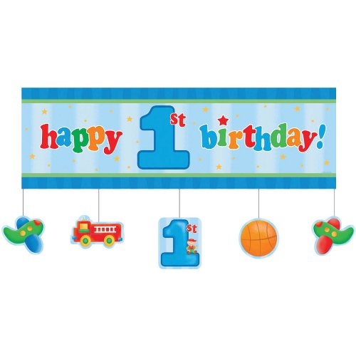 Creative Converting Fun at One Happy First Birthday Boy Party Banner