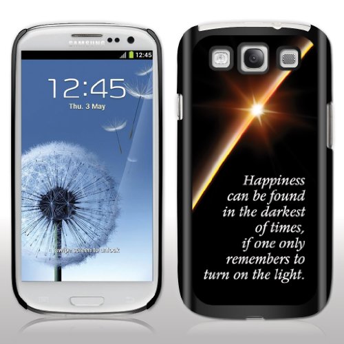 Samsung Galaxy S3 Case – Dumbledore Quote – “Happiness can be…” – Harry Potter – BLACK Protective Hard Case
