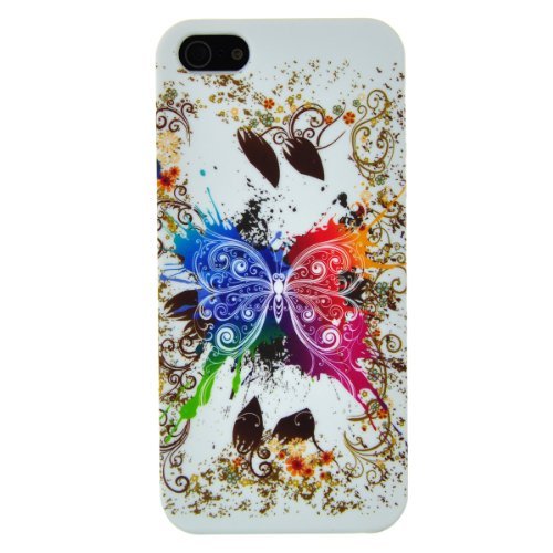 EarlyBirdSavings Colorful Butterfly Soft TPU Silicon Back Case Cover for iPhone 5 5th 5G
