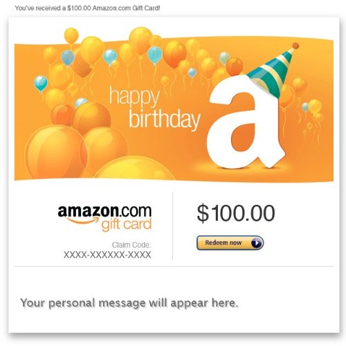 Amazon Gift Card – E-mail – Happy Birthday (Balloons)