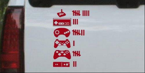 Video Game Controller Keeping Count Funny Car Window Wall Laptop Decal Sticker — Red 10in X 6.0in