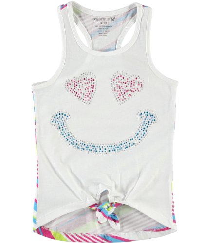 One Step Up “Studded Smile” Tank (Sizes 7 – 16) – white, 10 – 12