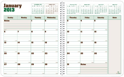 BlueLine DuraGlobe Monthly Planner, December 2012 – January 2014, Twin-Wire, Joyful, Semi-Flexible Cover, 8.875 x 7.125 Inches, Sugarcane Based Paper (C230.F83T)