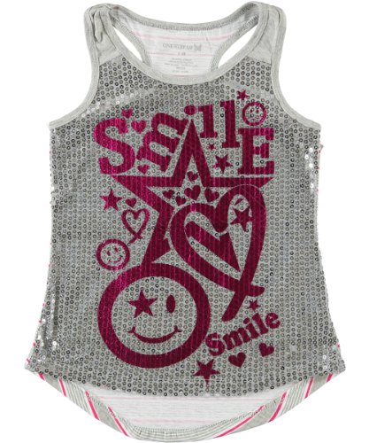 One Step Up “Smile” Top (Sizes 7 – 16) – gray, 7 – 8