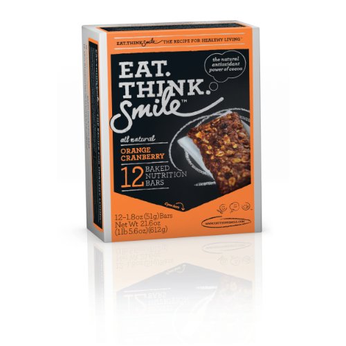 Eat. Think. Smile. Baked Nutrition Bar, Orange Cranberry, 1.8-Ounce Bars (Pack of 12)