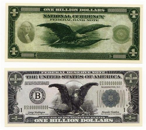1 BILLION DOLLAR BILL GLOSSY POSTER PICTURE PHOTO money currency one funny