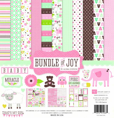 Echo Park Paper Bundle of Joy Girl Collection Scrapbooking Kit