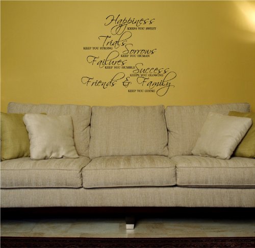 Happiness Keeps You Sweet Trials Keep You Strong Sorrows Keep You Human Failures Keep You Humble Success Keeps You Glowing Friends And Family Keep You Going vinyl wall decal