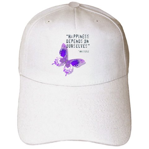 Happiness Quote Purple Butterfly Inspiration Spirituality – Youth Baseball Cap