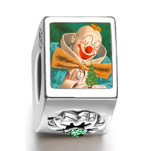 Soufeel funny Christmas clown May birthstone photo flower charm beads