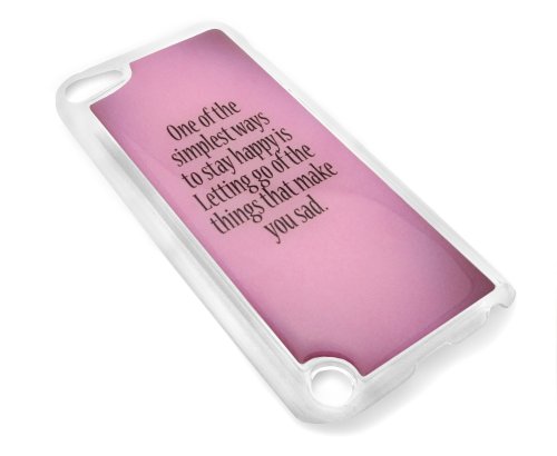 Cute Pink Inspirational Quote CLEAR Snap-On Cover Hard Carrying Case for iPod 5/5th Generation – Happiness