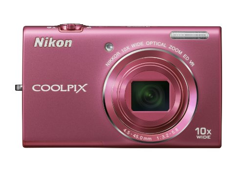 Nikon COOLPIX S6200 16 MP Digital Camera with 10x Optical Zoom NIKKOR ED Glass Lens and HD 720p Video (Pink)