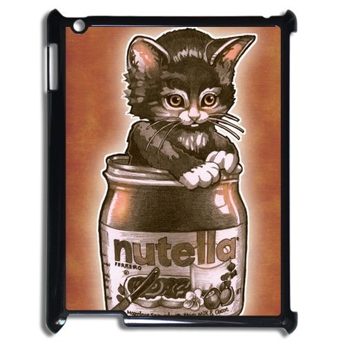 2013 New Style Funny Nutella Photo Black Cover Hard Plastic Ipad 3 Case