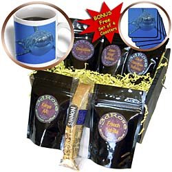 EvaDane – Funny Pictures – Underwater Great White Shark, Smiling Shark – Coffee Gift Baskets – Coffee Gift Basket