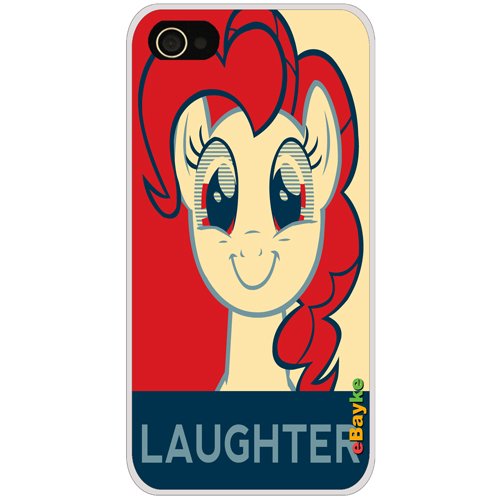 4GOBEY-38W iPhone 4S 4G iPhone4 At&t Sprint Verizon Pinkie Pie Laughter Pop Art Obey Style Hard Case Cover with eBayke Logo
