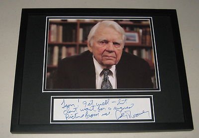 Andy Rooney Signed Framed 11×14 Funny Note & Photo Display JSA 60 Minutes