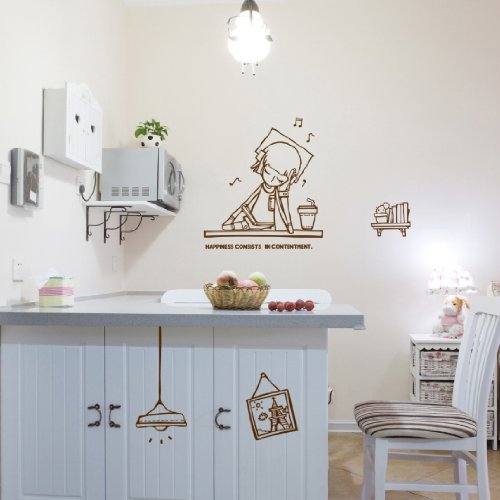 Newsee Decals Happiness ConsistsArt Deco Decor Mural Stickers Removable Wall Decals Brown Newsee Decals Happiness ConsistsArt Deco Decor Mural Stickers Removable Wall Decals Brown