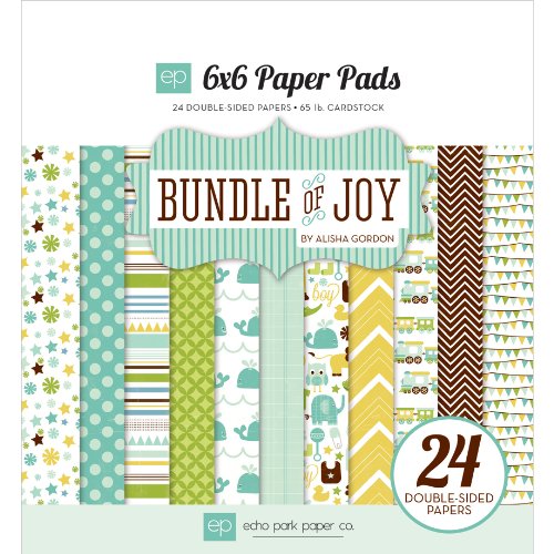 Echo Park Paper Bundle of Joy Boy Paper Pad, 6 by 6-Inch