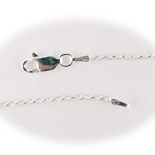 1.5mm Diamond Cut Rope Sterling Silver Nickel Free Chain Necklace Italy 20 Inch