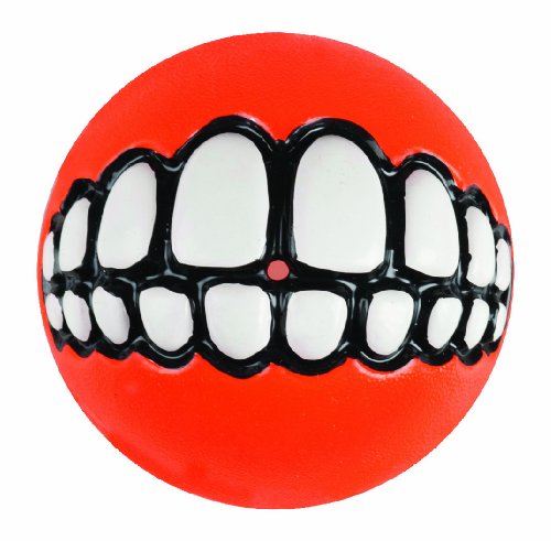 Rogz Grinz Treat Ball Dog Toy, Medium Orange Rogz Grinz Treat Ball Dog Toy, Medium Orange