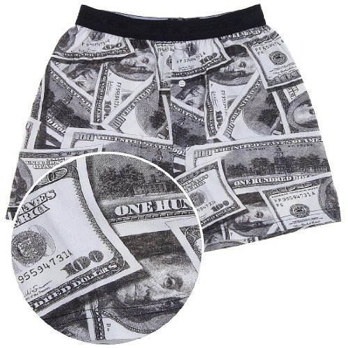 Benjamin Photo BLK/WHT Hundred Dollar Bills Boxers for men (Small)