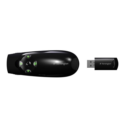 Kensington K72426AM Wireless Presenter Expert with Cursor Control, Backlit Joystick and Green Laser  Pointer