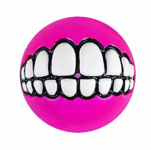 Rogz Grinz Treat Ball Dog Toy, Medium Pink