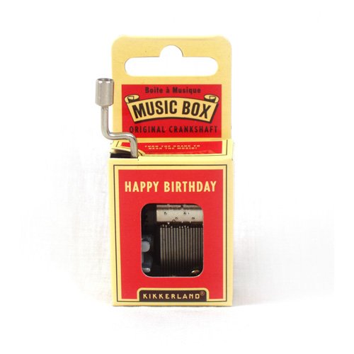 Kikkerland Happy Birthday Crank Music Box