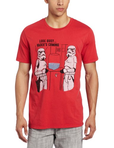 JUNK FOOD CLOTHING Men’s Look Busy Vader’s Coming, Rooster Red, Medium