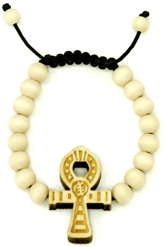 ANKH Cross New Good Wood Goodwood Maple 10mm Bead Natural Wood Pendant Replica Bracelet Piece Positive Spirit Magic Power Circle Egyptian Positive Power Of Joyous Life