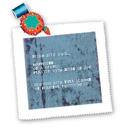 Blue Tie Dye Happiness Poem Inspirational Quotes Poetry – 20×20 Inch Quilt Square