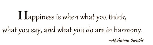 Happiness Is Mahatma Gandhi Quote Vinyl Decal