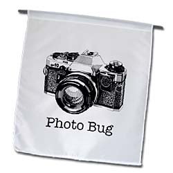 EvaDane – Funny Quotes – Photo Bug. Old Camera. Photographer. – Flags – 12 x 18 inch Garden Flag