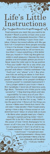 Life’s Little Instructions Kindess Quotes Illustrated Inspirational 12×36 Inch Poster Print